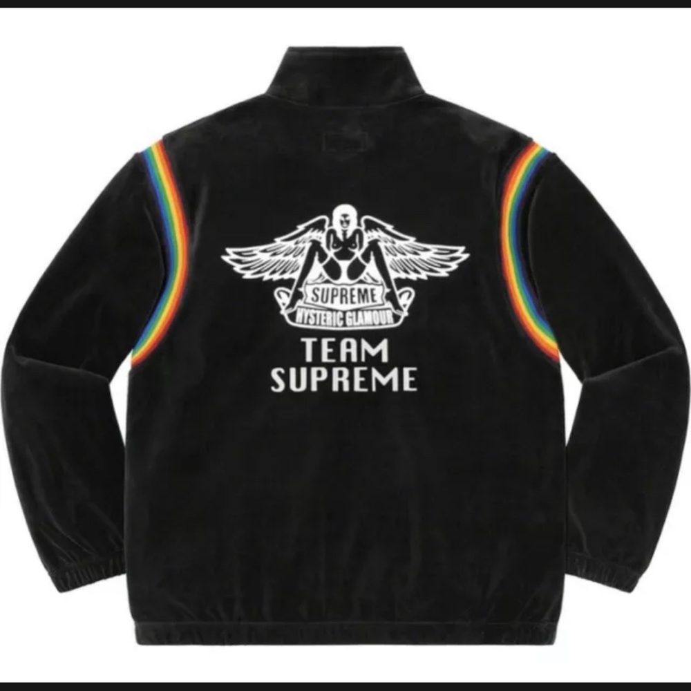 Supreme x Hysteric Glamour Velour Track Jacket ‘Black’ Size Medium New SS21